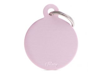 MY FAMILY MEDAGLIETTA  BIG ROUND ALUMINUM PINK