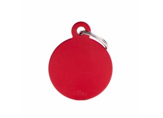 Big round medaglietta per collare in alluminio red