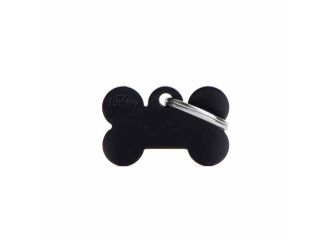 Small bone medaglietta per collare in alluminio black