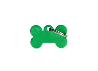 Small bone medaglietta per collare in alluminio green