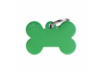 Big bone medaglietta per collare in alluminio green