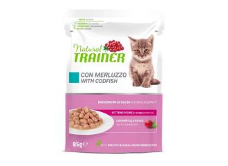 TRAINER GATTO NATURAL KITTEN&YOUNG MERLUZZO BUSTA 85 GR