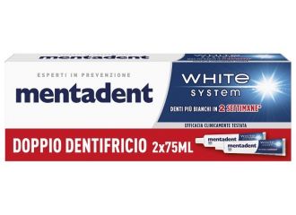 Mentadent white system 2 pezzi da 75 ml