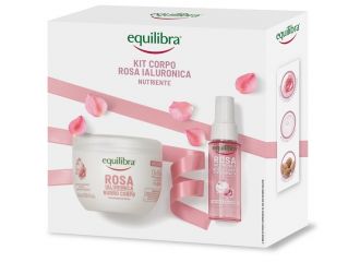 Equilibra rosa ialuronica kit corpo nutriente burro corpo nutriente 300 ml + acqua corpo profumata 50 ml