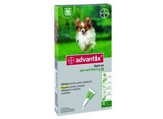 Advantix Spot-On Cani Fino a 4 Kg 4 Pipette Monodose 0,4 ml