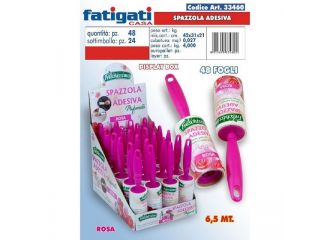 FATIGATI SPAZZOLA ADESIVA 48FOGLI ROSA