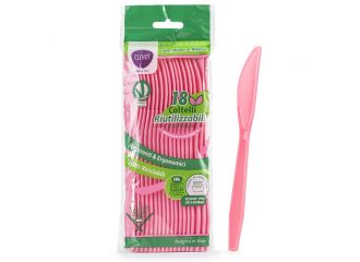 CLENDY COLTELLI 18PEZZI  RIUTILIZZABILI ROSA