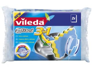 VILEDA GLITZI 3IN1 2PEZZI  SPUGNA+RETINA 128