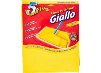 SUPER FIVE PANNO PAVIMENTO GIALLO 2PEZZI  50X60