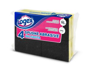 LOGEX SPUGNABELLA CON IMPUGNATURA SALVA UNGHIE GIALLO/VERDE CF. 4 PZ