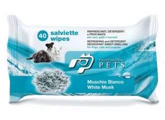 PET PROFESSIONAL SALVIETTE MUSCHIO BIANCO 40 PZ