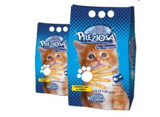 PREZIOSA GATTO LETTIERA IGIENICA AGGLOMERANTE SENZA PROFUMAZIONE 10 KG