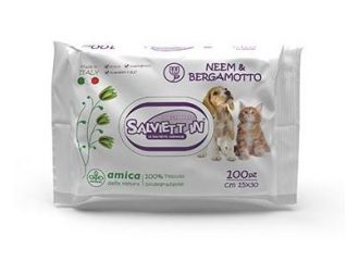 SALVIETT IN SALVIETTE IGIENICHE XXL BIODEGRADABILI CF. (100 PZ) NEEM & BERGAMOTTO